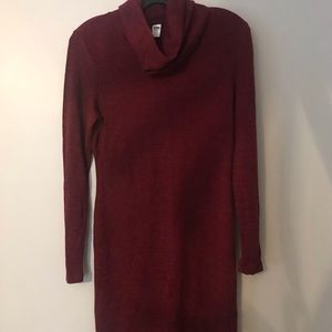 Maroon Cowl neck Sweater dress